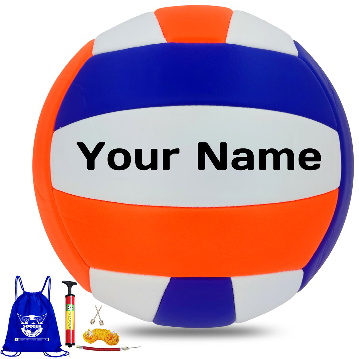 Milachic Customized Multi Color Volleyball with Name and Text in Size 5 for Men, Women