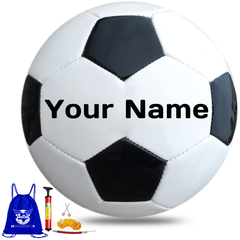 Milachic Customized Classic Black and White Soccer Ball with Your Name in Size 3/4/5