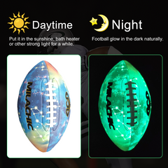 Luminous Glowing Football Super Grip Composite Leather Football Balls with Pump and Ball Carry Bag