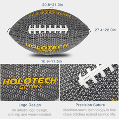 Football - Holographic Reflective Glowing Football Size 9, Hologram American Football for Youth and Adults, Durable Composite Leather Football with Pump