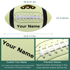 Customized Glow in the Dark Football Size 6/9 for Youth and Adults