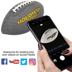 Football - Holographic Reflective Glowing Football Size 9, Hologram American Football for Youth and Adults, Durable Composite Leather Football with Pump