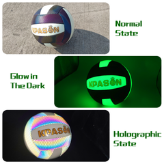 KPASON Holographic Glowing Volleyball Official Size 5, Indoor Outdoor Beach Volleyball Ball for Men Women