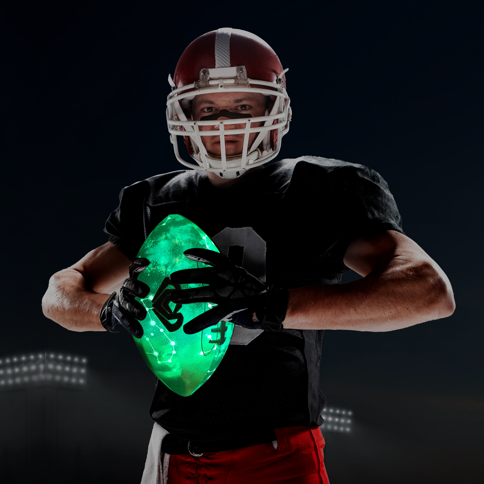 Luminous Glowing Football Super Grip Composite Leather Football Balls with Pump and Ball Carry Bag