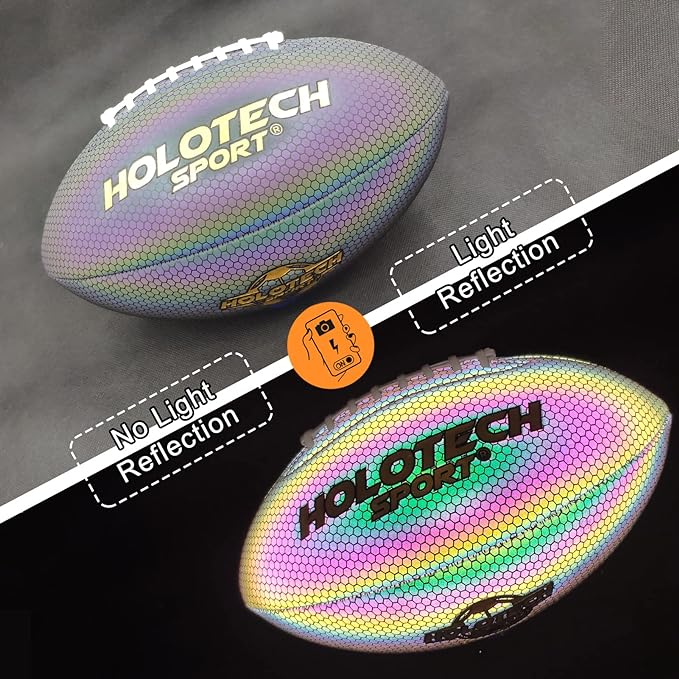 Holographic Glowing Football Peewee Size 3/6/9 Milachic®