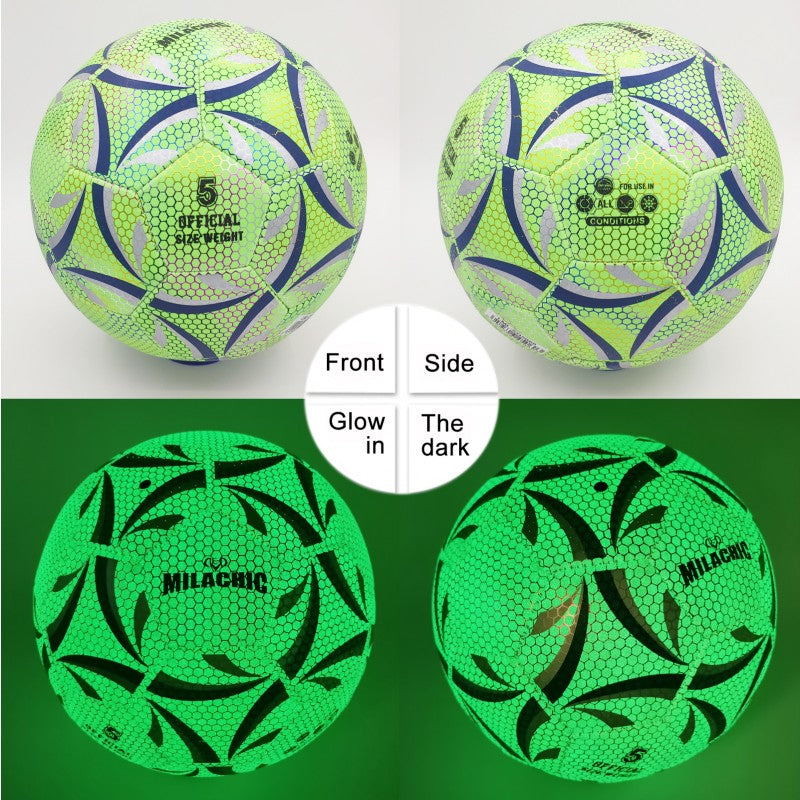 MILACHIC Soccer Ball - Green Glow in the Dark Size 5, 4 Soccer Ball