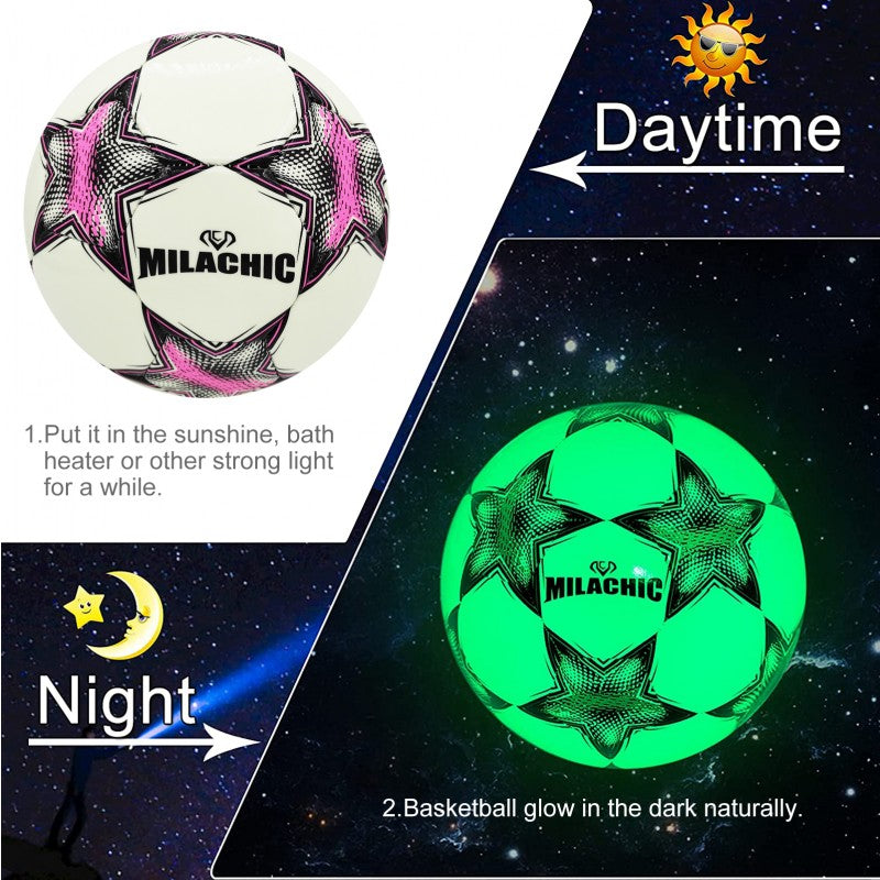 MILACHIC Reflective Soccer Ball - Perfect for Indoor and Outdoor Training