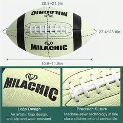 Milachic Football Glow in The Dark Football Size 9 & Youth Size 6