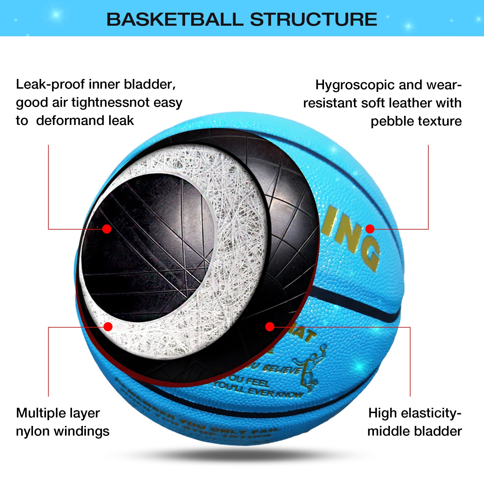 Personalized Basketball, Sparkle Glow to My Darling Basketball Gift, Cool Indoor Outdoor Glitter Shiny Leather Basketball Size 5 for Youth, Girls, Men, Women (with Pump)