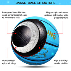 Personalized Basketball, Sparkle Glow to My Darling Basketball Gift, Cool Indoor Outdoor Glitter Shiny Leather Basketball Size 5 for Youth, Girls, Men, Women (with Pump)