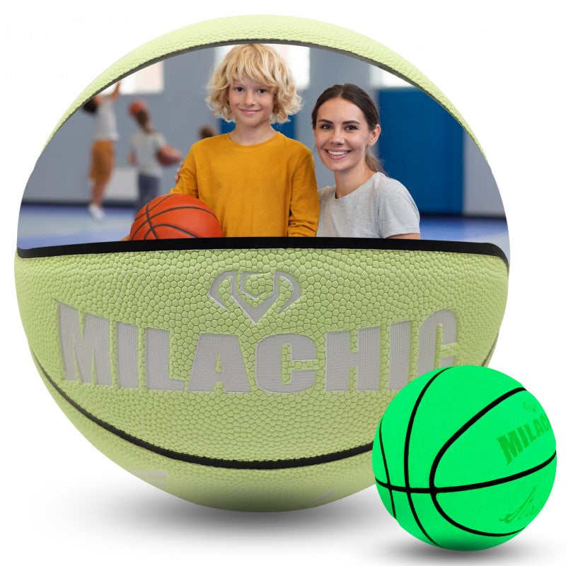 Milachic® Glow in the Dark Personalized Basketball Size 7 (29.5") / Size 6 (28.5") / Size 5 (27.5")