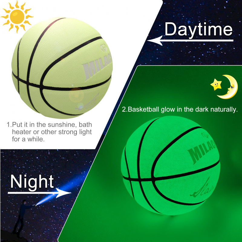 Milachic Glow in the Dark Basketball Size 7(29.5") & Size 6 (28.5") & Size 5 (27.5")