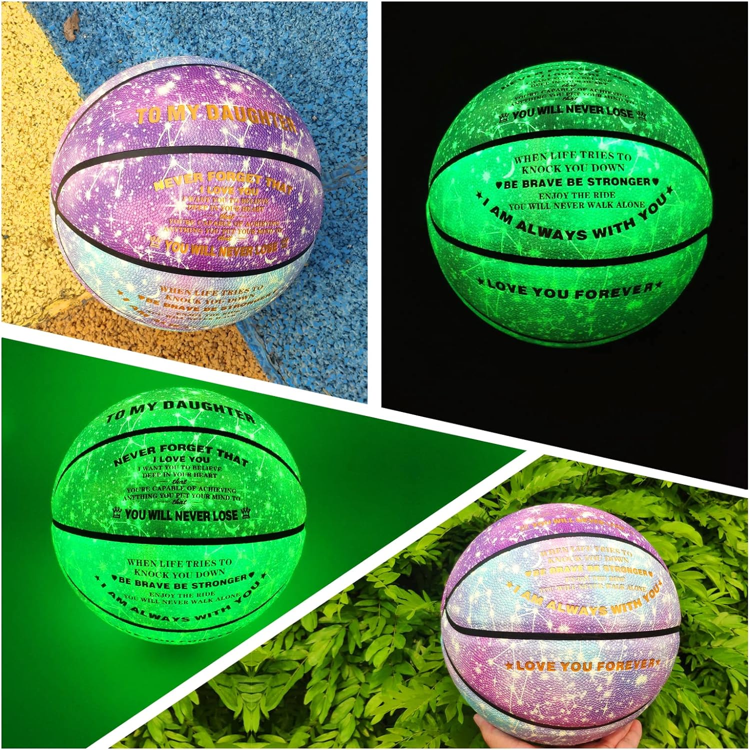 Personalized Purple Basketball Glow in the Dark Size 6 (28.5")