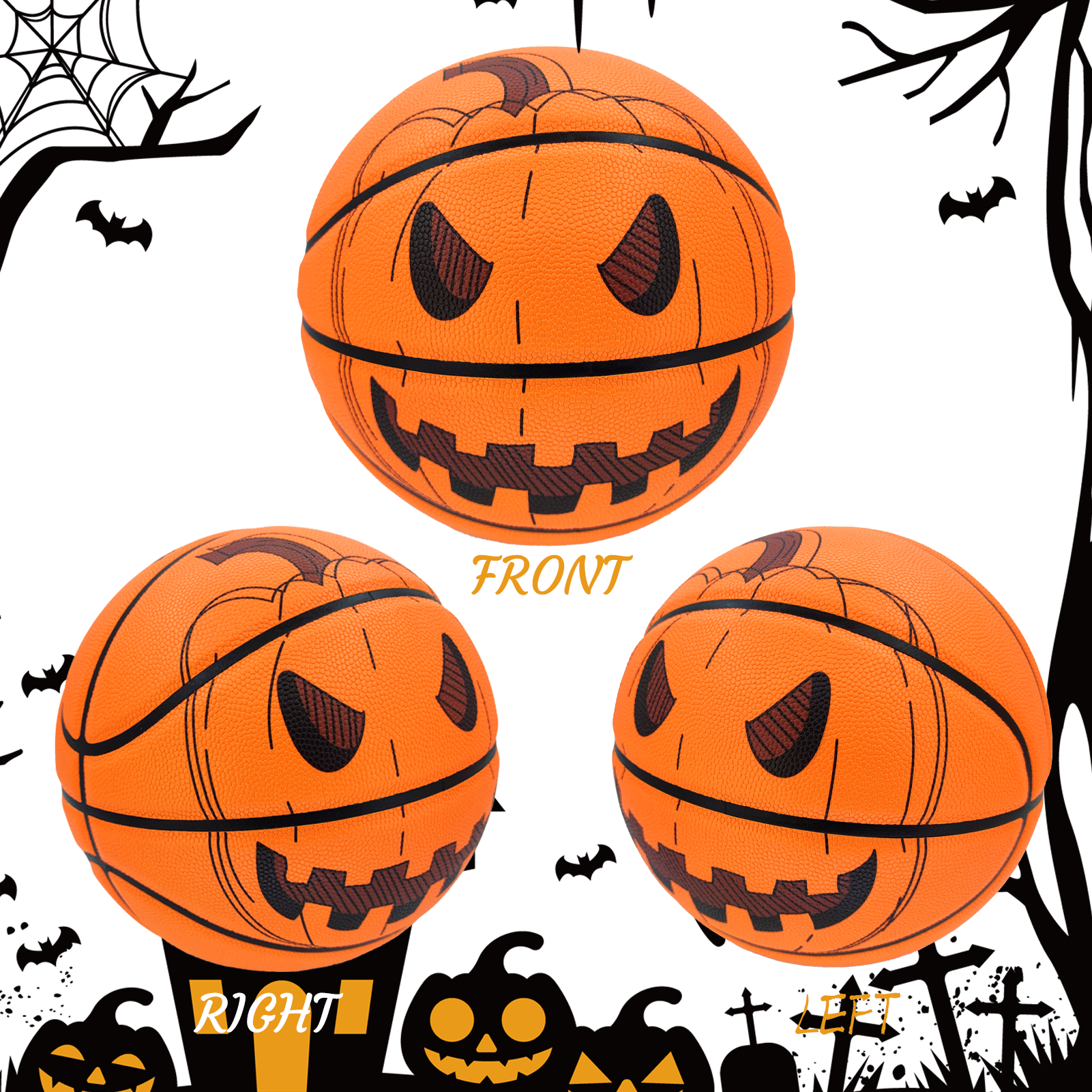 Halloween Pumpkin Luminous Basketball Size 7 for Adults