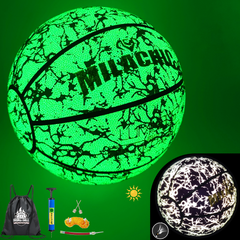 Purple Glow in Dark and Reflective Basketball-Official Size 7 with Pump