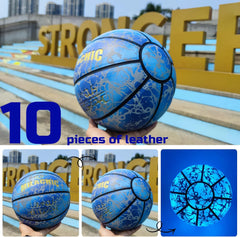 Luminous Holographic Basketball-Official Size 7 with Pump