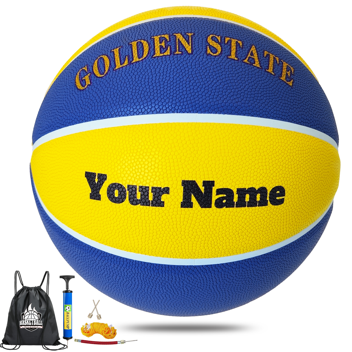 Personalized Indoor/Outdoor Basketball NBA Team Golden State  Size 5 - 27.5”, Size 6 - 28.5” and Size 7 - 29.5”