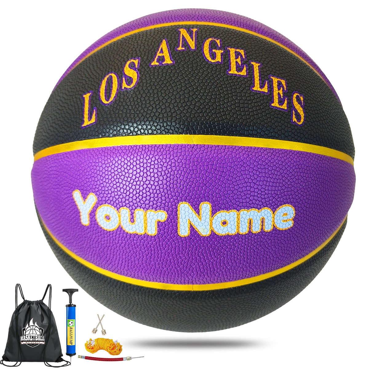 Customized Personalized Indoor/Outdoor Basketball in Matched Colors and with Your Name Printed - Size 5 - 27.5”, Size 6 - 28.5” and Size 7 - 29.5”