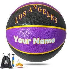 Customized Personalized Indoor/Outdoor Basketball NBA Team Los Angeles and with Your Name Printed - Size 5 - 27.5”, Size 6 - 28.5” and Size 7 - 29.5”