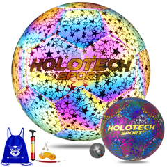 PU Leather Glow Soccer Ball - Gifts for Boys, Girls, Women and Men (Youth Size 4 and Official Size 5)