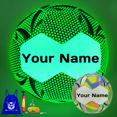 Personalized Green Glow in the Dark Soccer Ball  Size 5, 4 for Adult and Youth（复制）